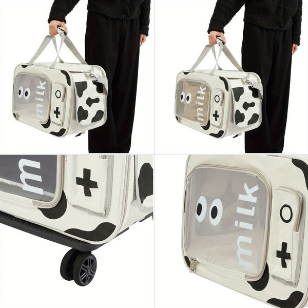 Extra Large Rolling Pet Carrier Backpack with 4-Wheel Mobility & Backpack Design