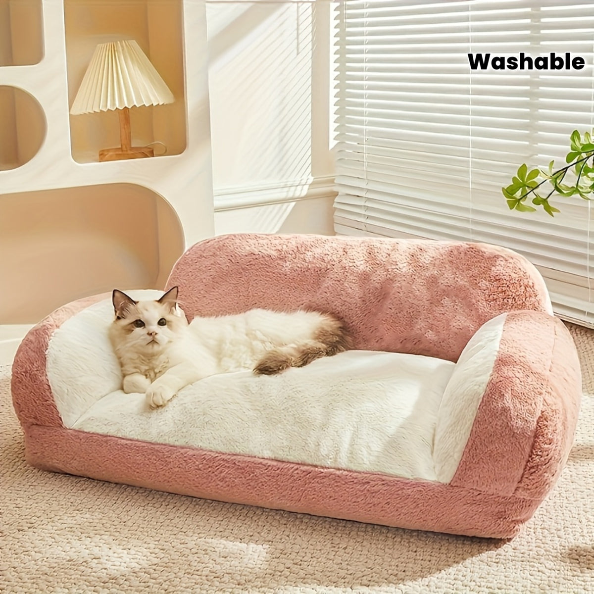 1pc High Density Foam Dog Bed, Orthopedic Dog Bed & Sofa with Removable Washable Cover, Two colors