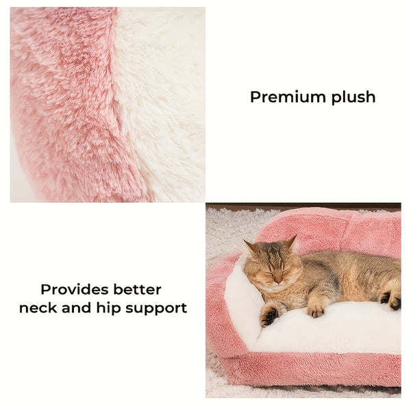 1pc High Density Foam Dog Bed, Orthopedic Dog Bed & Sofa with Removable Washable Cover, Two colors