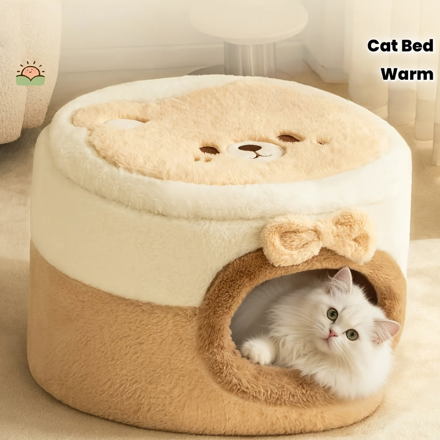 All-Season Enclosed Cat Bed, Warm Winter Sleeping Bag, Cat House, Cat Tent