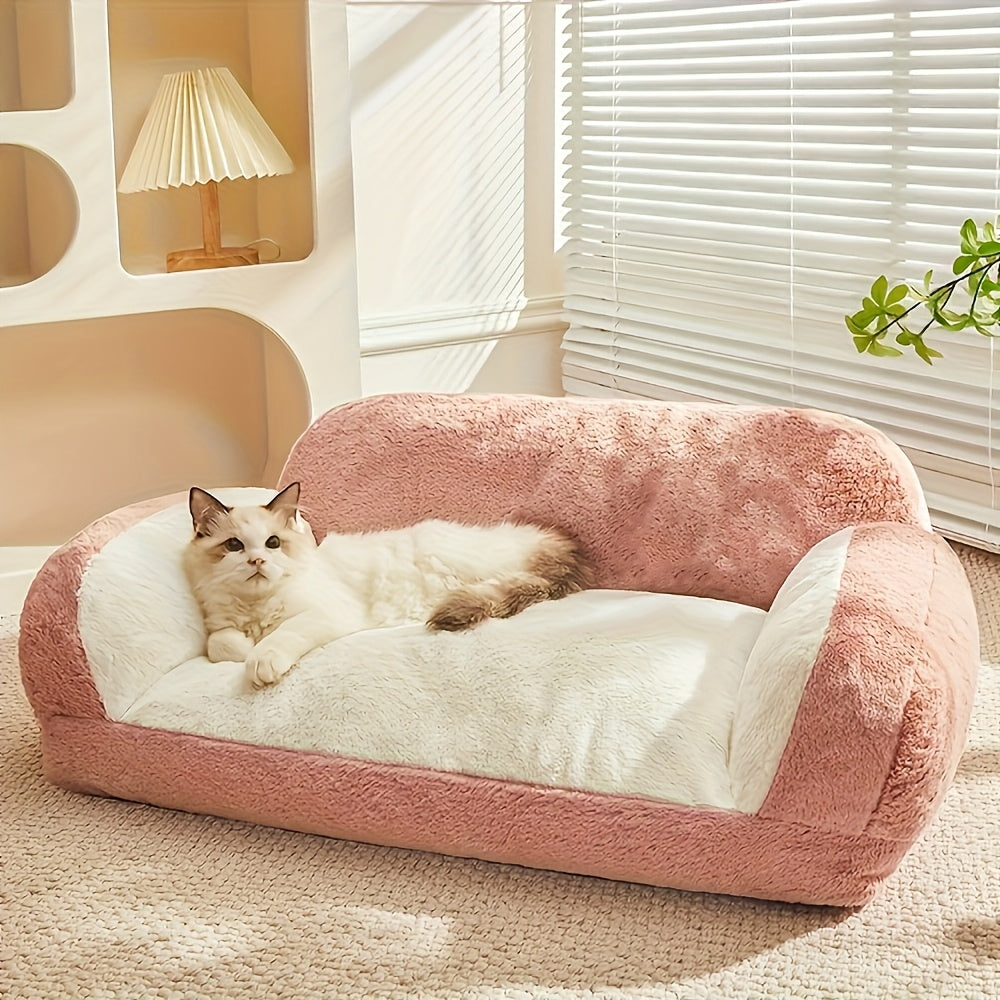 1pc High Density Foam Dog Bed, Orthopedic Dog Bed & Sofa with Removable Washable Cover, Two colors