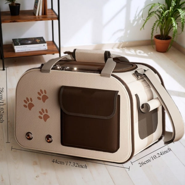 Portable Folding Cat Backpack for & s - 2 Styles (Cat Face & Paw Print) with Paw Print Window, Paw Strap & Top Handle