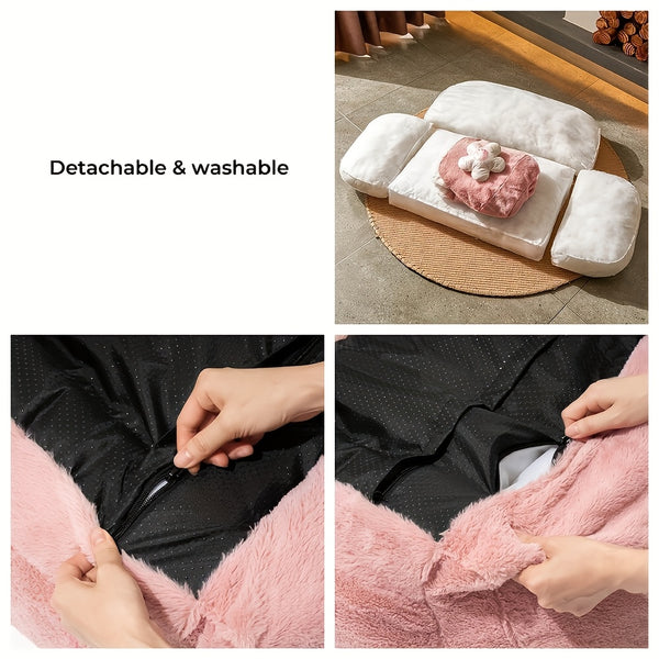 1pc High Density Foam Dog Bed, Orthopedic Dog Bed & Sofa with Removable Washable Cover, Two colors